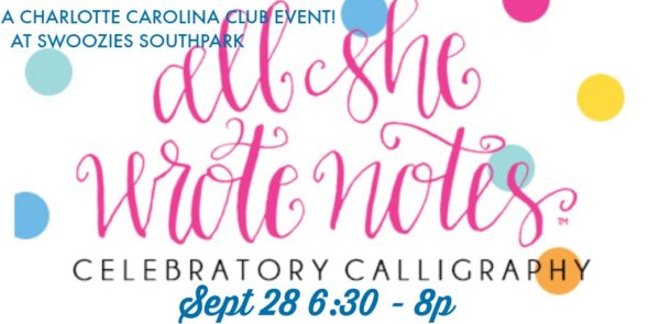 Penmanship Party with All She Wrote Notes (Sept 28)
