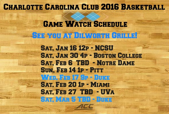 2016 Basketball Game Watch Schedule