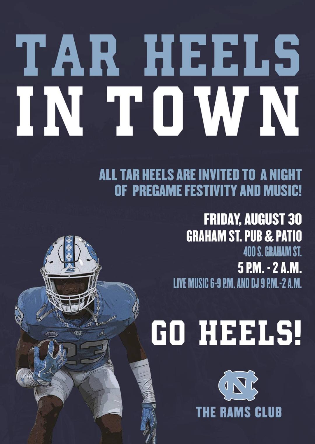 Tar Heels in Town - Grant St. Pub & Patio (Aug 30)